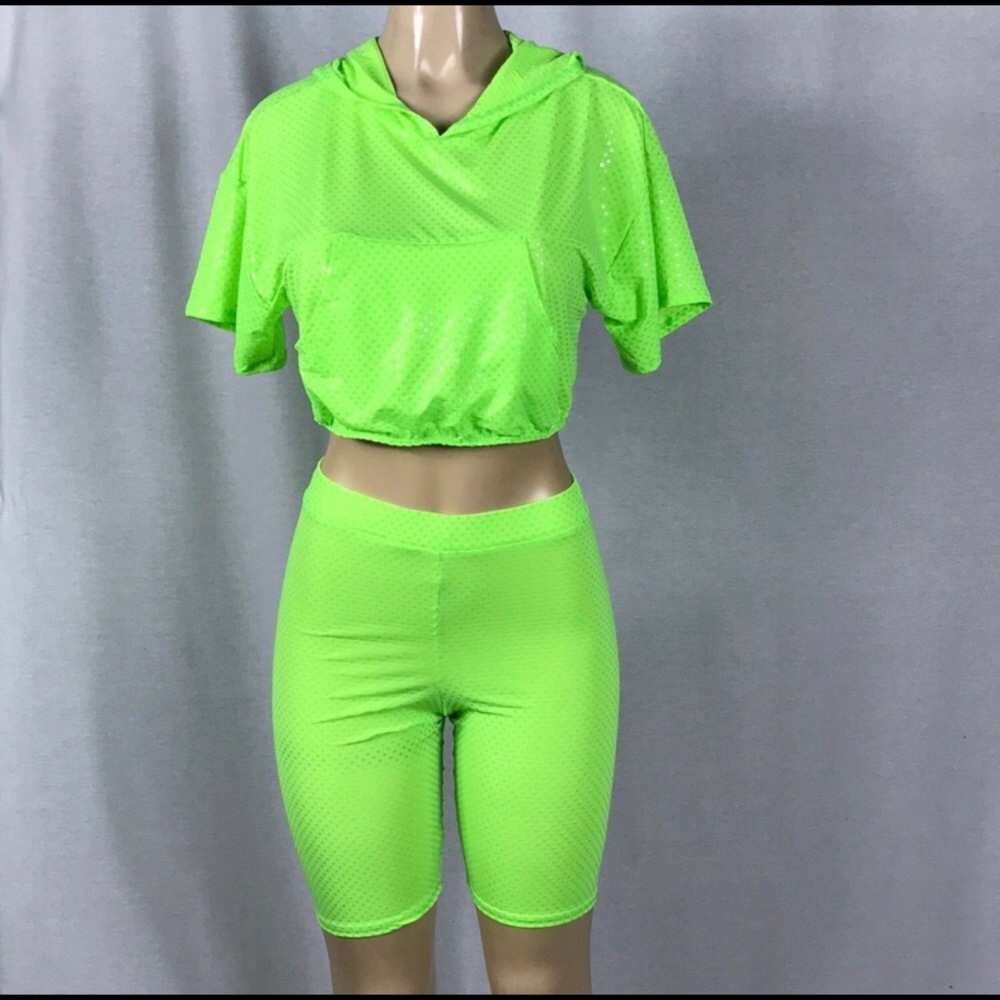Neon green biker set